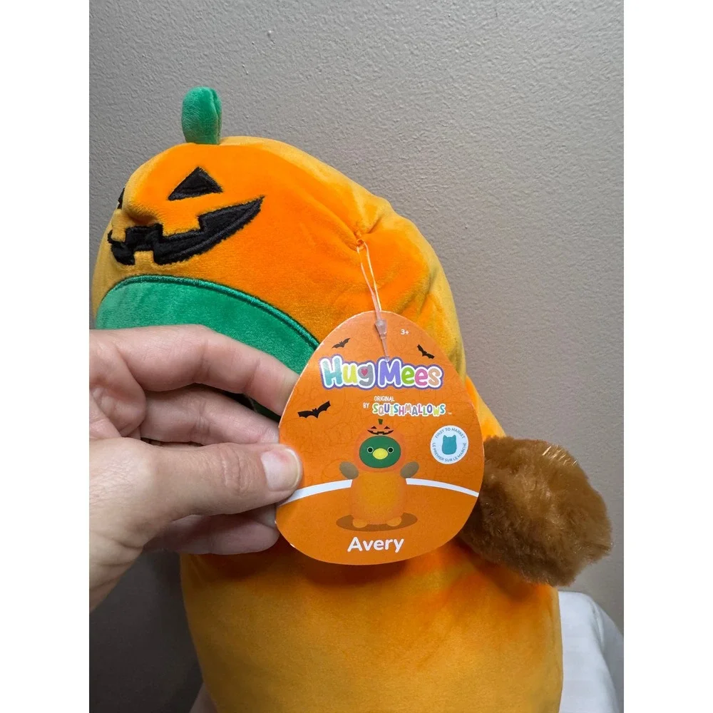 Squishmallows HugMees Avery Duck Pumpkin‎ Halloween Plush 14in